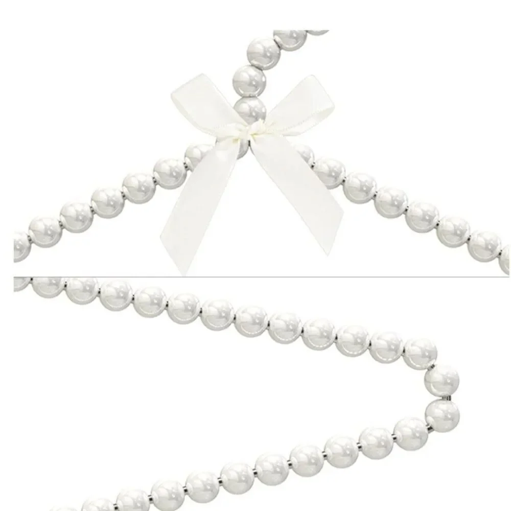 Linkidea 5 Pack Faux Pearl Beaded Clothes Hangers, Elegant Clothes Dress Pant
